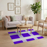 Purple White Vertical Stripe Area Rug