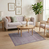 Purple Geometric Stripe Area Rug