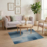 Navy Blue Abstract Geometric Area Rug