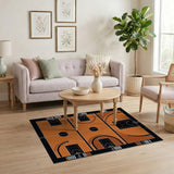 Orange Multi-Court Basketball Gym Floor Rug