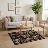 Heritage Tribal Beagle Puppies Floral Rug