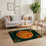 Playful Glowing Cartoon Cat Area Rug