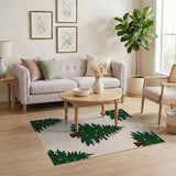 Festive Christmas Tree Pattern Area Rug