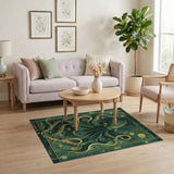 Emerald Octopus Abstract Area Rug