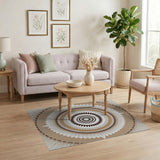 Beige Mandala Heritage Tribal Rug