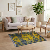 Bold Yellow Geometric Southwestern Area Rug