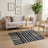 Bold Black White Striped No. 45 Area Rug