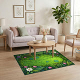 Lush Green Moss Lily Pad Area Rug