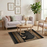 Walking Bear Striped Woven Area Rug