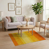 Vibrant Orange Ombre Stripe Area Rug