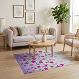 Pink Ombre Floral Area Rug