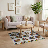 Kids Cartoon Rainbow Dogs Kids Cartoon Area Rug