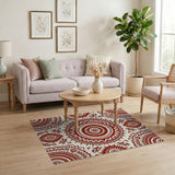 Red Mandala Heritage Tribal Area Rug