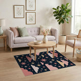 Dreamy Pink Starry Clouds Area Rug