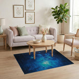 Nebula Galaxy Blue Teal Area Rug