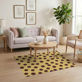 Vibrant Yellow Polka Dot Area Rug