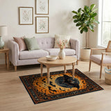 Full Moon Bats Halloween Persian Area Rug