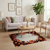 Vibrant Polka Dot Bubble Frame Area Rug