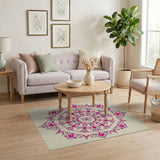 Elegant Pink Mandala Area Rug