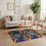 Multi-color and Patterns Rainbow Eiffel Tower Geometric Area Rug