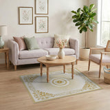 Golden Sunburst Art Deco Area Rug