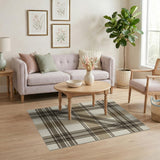 Rustic Farmhouse Rustic Brown Tan Plaid Area Rug