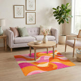 Multi-color and Patterns Abstract Area Vibrant Swirl Multi-Color Abstract Area Rug