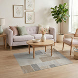 Geometric Modern Beige and Neutral Beige Grey Geometric Block Area Rug