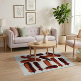 Bold Red Abstract Brush Stroke Area Rug