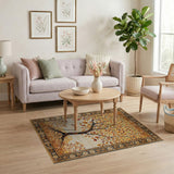 Gold and Silver Golden Tree of Life Persian Area Rug