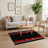 Red Stripe Geometric Modern Area Rug