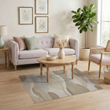 Neutral Abstract Wave Area Rug