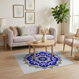 Intricate Blue Mandala Area Rug