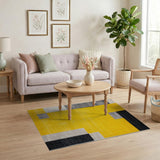 Bold Yellow Geometric Abstract Area Rug