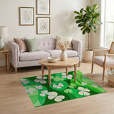 Lucky Shamrock Wave Green Area Rug