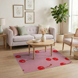 Whimsical Pink Cherry Tufted Rug