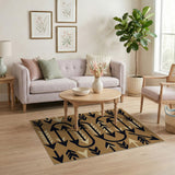 Tan Interlocking Arrows Southwestern Area Rug