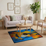 Vibrant Abstract Guitar Splatter Area Rug