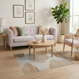 Beige and Neutral Abstract Area Abstract Beige Organic Shapes Area Rug