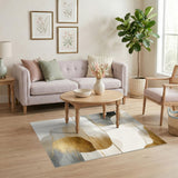 Abstract Gold Beige Neutral Area Rug