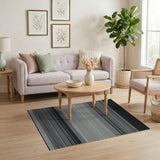 Gradient Black White Striped Area Rug