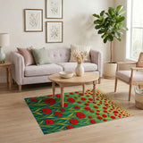 Vibrant Red Poppy Meadow Area Rug
