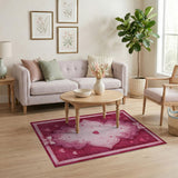 Ornate Pink Hearts Area Rug