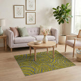Yellow Spiral Heritage Tribal Area Rug