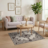 Traditional Persian Elegant Beige Persian Floral Medallion Rug