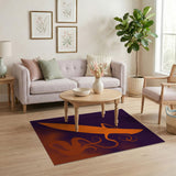 Mystic Orange Blade on Purple Abstract Area Rug