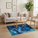 Octopus Tentacles Blue Area Rug