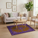 Traditional Persian Purple Purple Ornate Medallion Area Rug