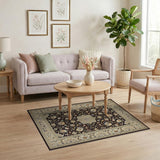 Navy Persian Floral Medallion Multi-color and Patterns Area Rug