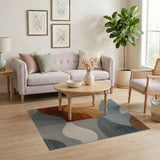 Abstract Wavy Multi-Color Area Rug